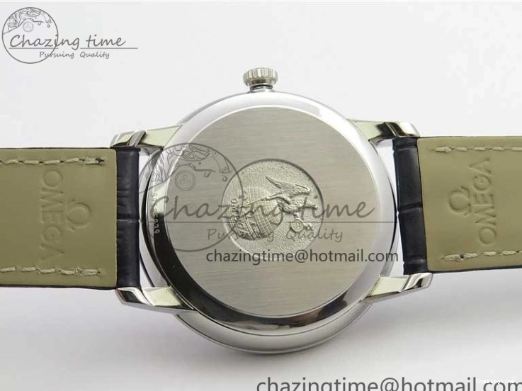 1218 Timeless De Ville Prestige Real PR SS ZF 1:1 Best Edition Gray Dial Blue Markers on Blue Leather Strap MIYOTA 7936